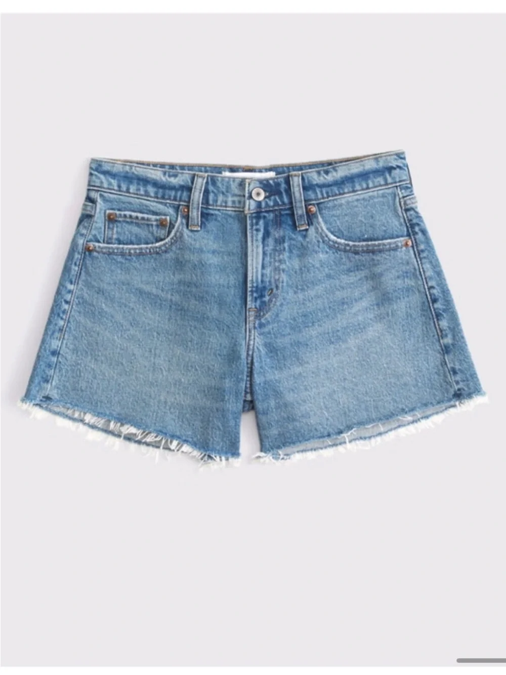 Abercrombie & Fitch A-Line Mid-Rise Blue Cutoff Denim Shorts -Size 30